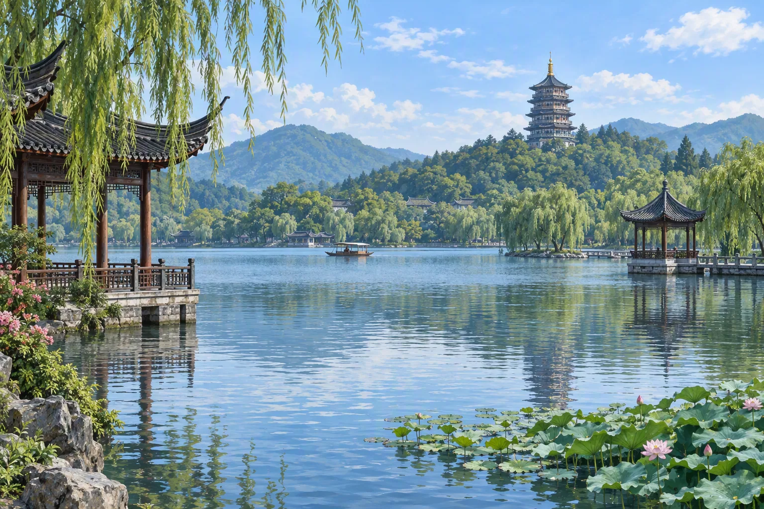 Hangzhou West Lake and Longjing tea culture