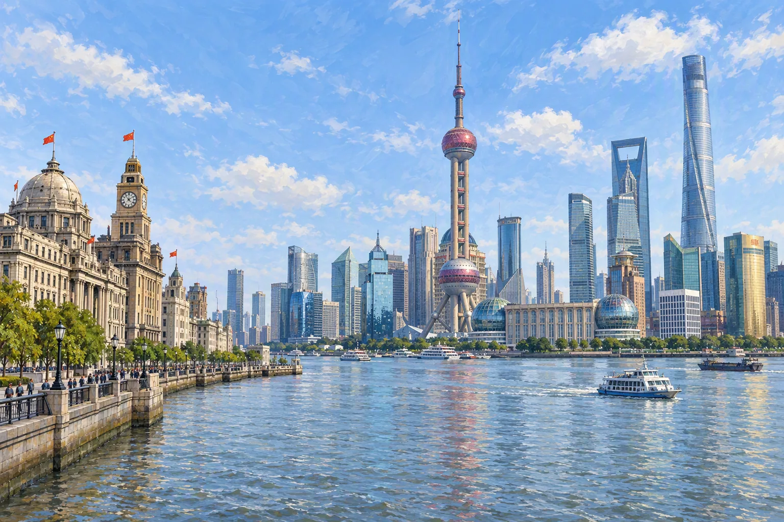 Illustration of studying and living in Shanghai