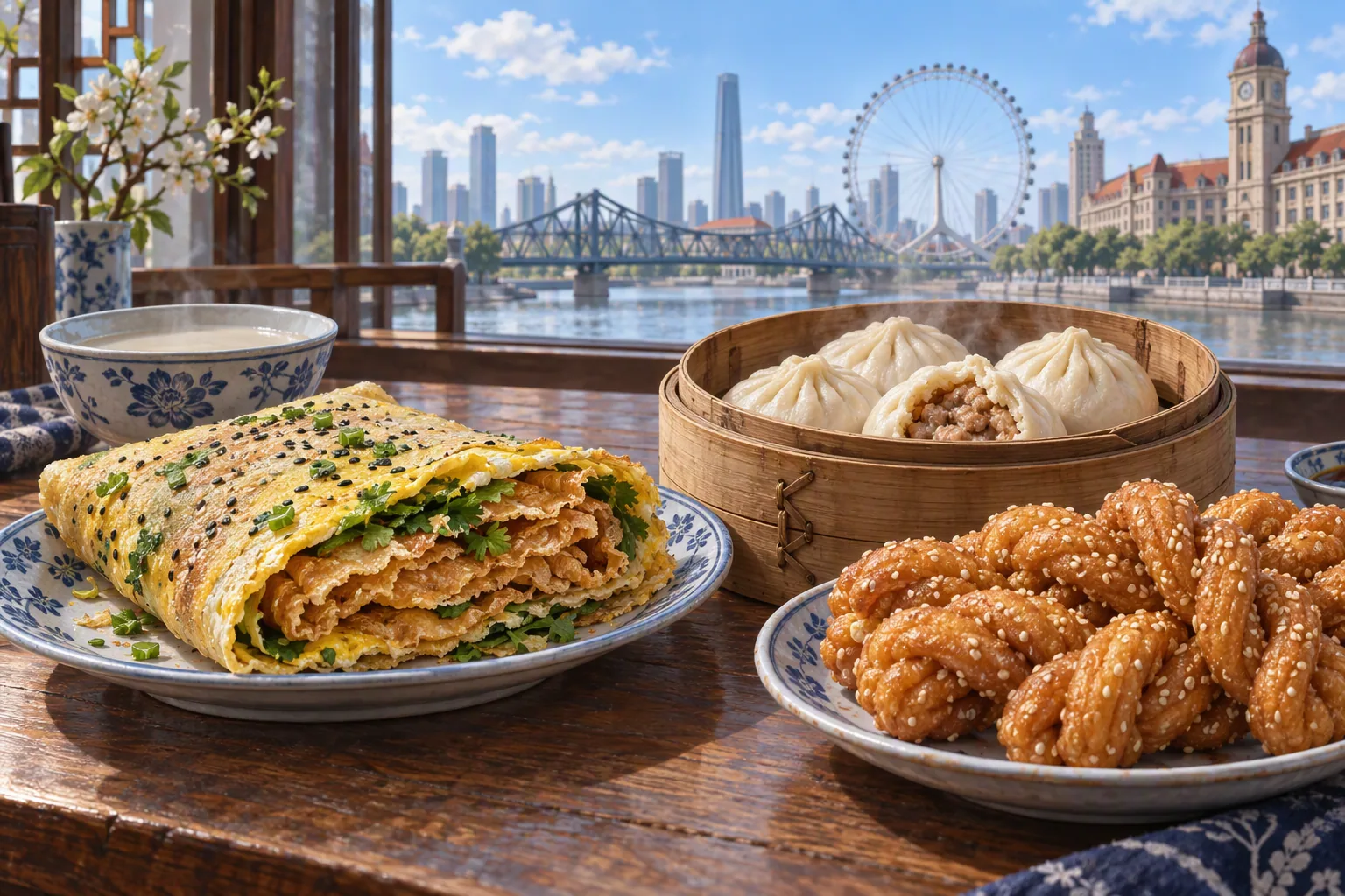 Tianjin street food: jianbing and buns