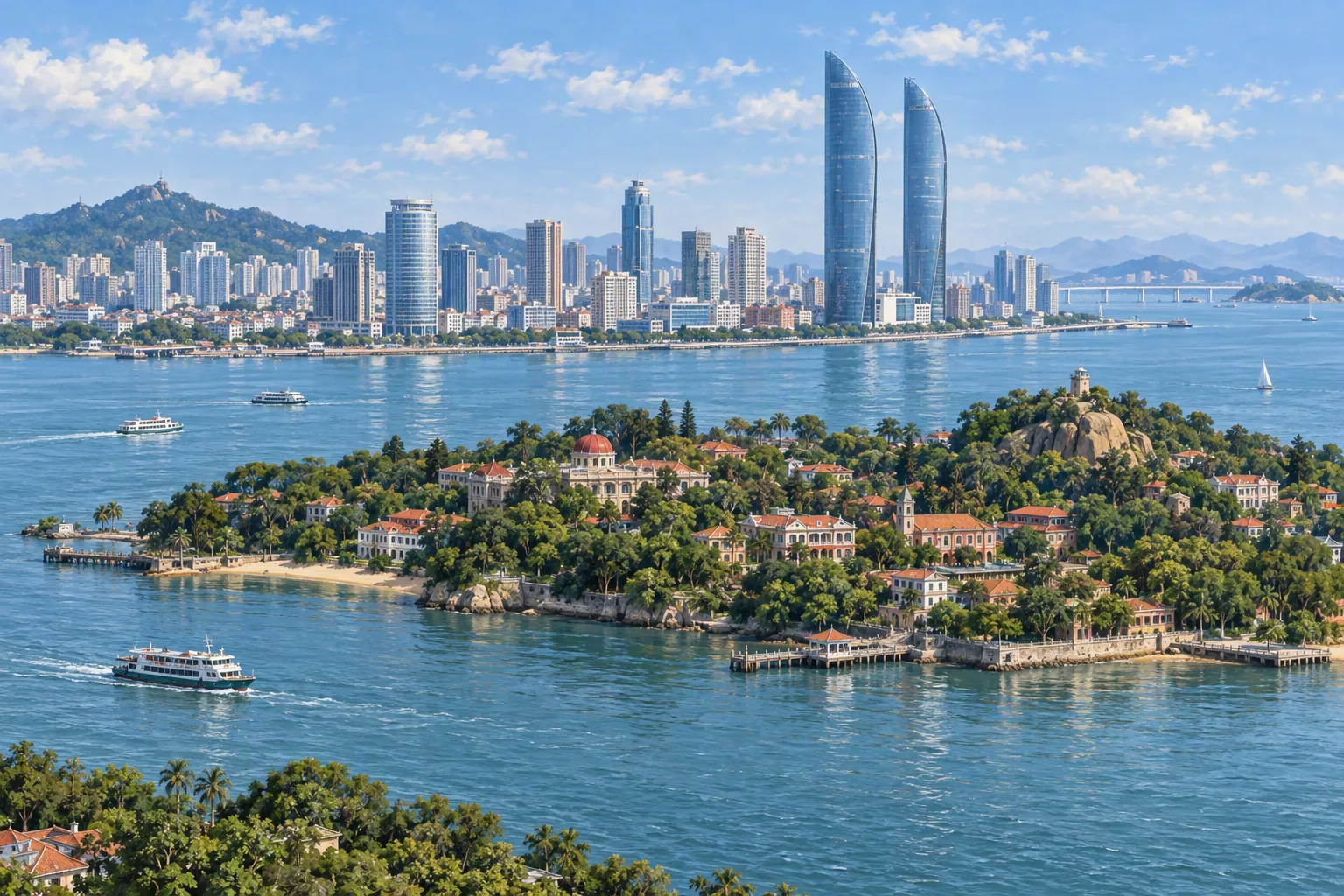 Illustration of studying and living in Xiamen