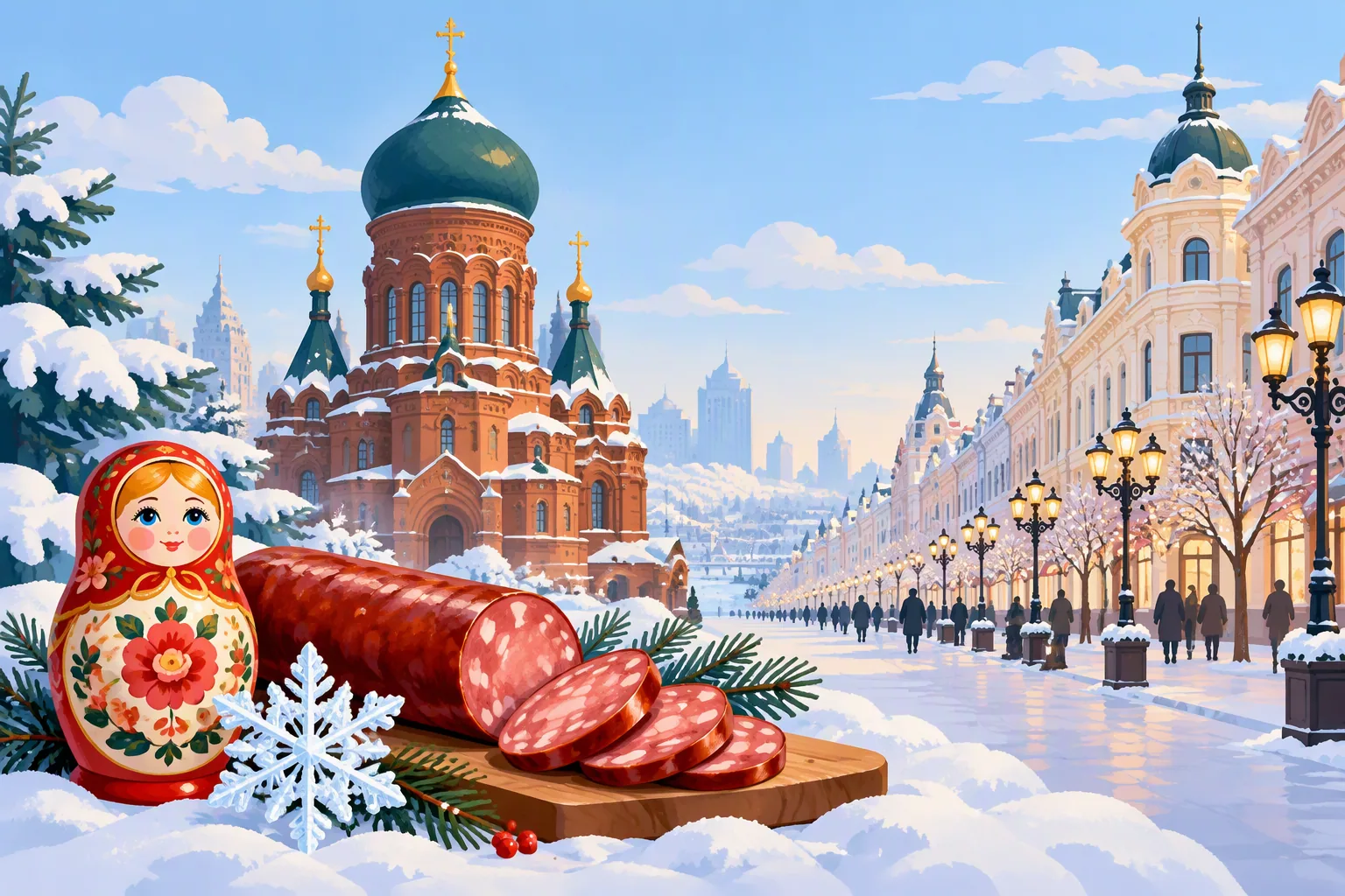 Harbin city profile illustration