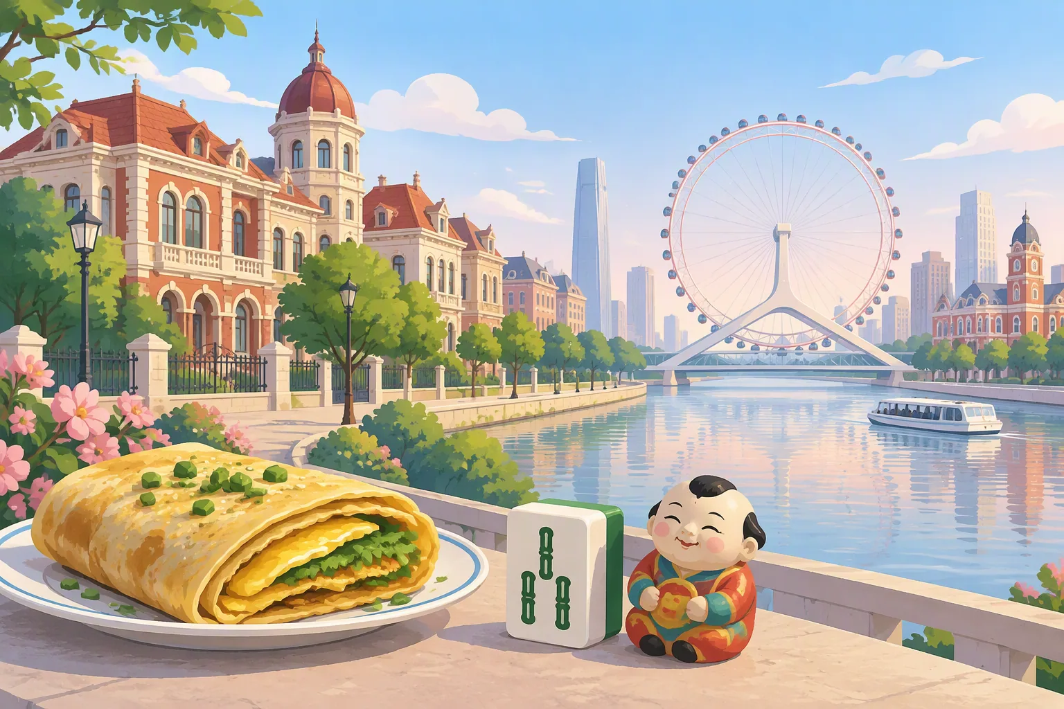 Tianjin city profile illustration